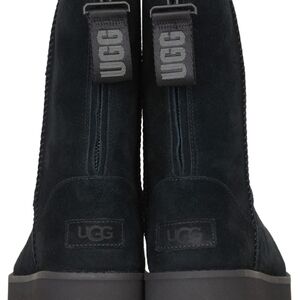 Ugg Women's Black Suede Boots With Zipper, Sz 9 Or 40